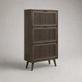 Scarpiera salvaspazio in MDF con 3 ante ribaltabili, marrone scuro, 60 x 30 x 120 cm