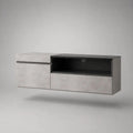 Mobile TV sospeso rettangolare in legno 140 x 35 x 45 cm grigio cemento e nero