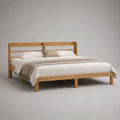 Set di 2 strutture letto singolo affiancabili 90 x 200 cm in bambù massello marrone naturale con testiere a listelli