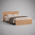 Letto matrimoniale in legno naturale per materasso 160 x 200 cm, dimensioni 168 x 208 x 100 cm