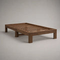 Letto singolo in legno massello marrone 96 x 206 x 35 cm, rete a doghe, per materasso 90 x 200 cm, senza testiera